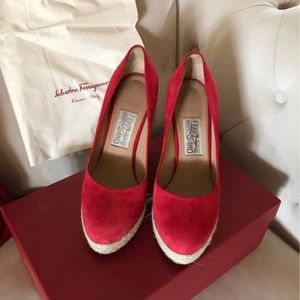 Salvatore Ferragamo suede wedges